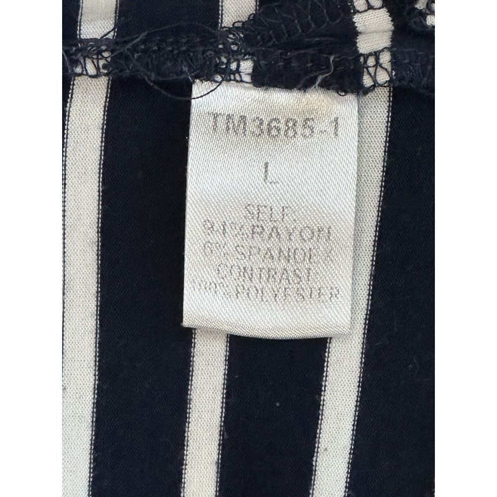 THML Maxi Dress Navy White Stripped Embroidery Detail Side Slit Boho Beachy Sz L - Picture 4 of 8